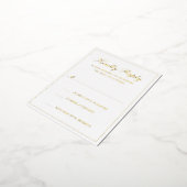 Traditionelle Gold Foil Formal Wedding RSVP Card Folie Einladungspostkarte (Gedreht)