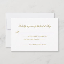 Traditionelle Gold Monogram Wedding Response Card RSVP Karte