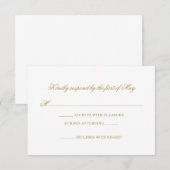 Traditionelle Gold Monogram Wedding Response Card RSVP Karte (Vorne/Hinten)