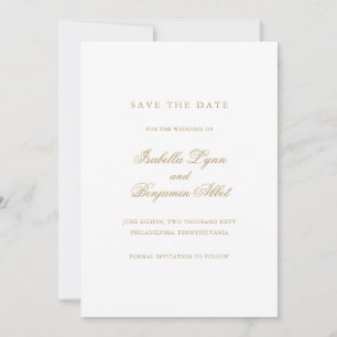 Traditionelle goldene feierliche Hochzeit Save The Date