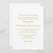 Traditionelle goldene klassische formelle Hochzeit Einladung (Vorne/Hinten)