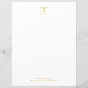 Traditionelle Goldmonogramm-Briefbogen