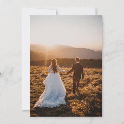 Traditionelle Goldrahmen rustikale Rose Foto Hochz Dankeskarte (Rückseite)