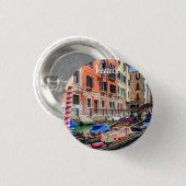 Traditionelle Gondel in Venedig Button (Vorne & Hinten)