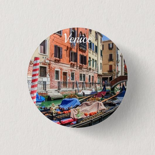 Traditionelle Gondel in Venedig Button (Vorderseite)