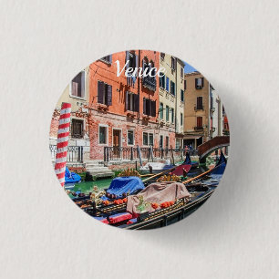 Traditionelle Gondel in Venedig Button
