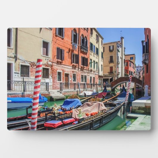 Traditionelle Gondel in Venedig Fotoplatte (Vorderseite)