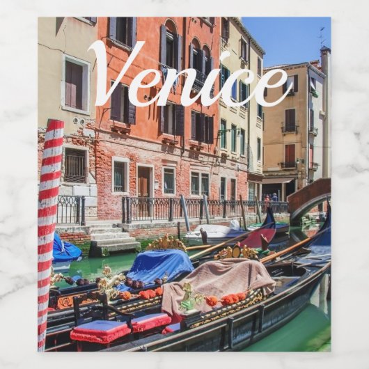 Traditionelle Gondel in Venedig Weinetikett (Einzelnes Label)