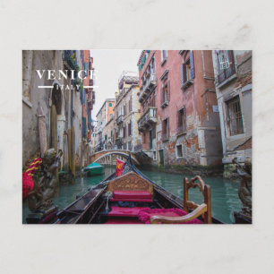 Traditionelle Gondelfahrt Venedig Schmaler Kanal Feiertagspostkarte