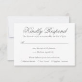 Traditionelle graue feierliche Hochzeit RSVP Karte (Vorderseite)