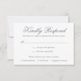 Traditionelle graue feierliche Hochzeit RSVP Karte