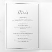 Traditionelle graue Hochzeit Dreifach Gefaltete Einladung (Innen Erste Seite)