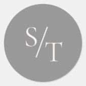 Traditionelle graue Hochzeit Runder Aufkleber (Vorderseite)