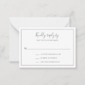 Traditionelle Gray Elegant Mini Wedding RSVP Karte (Vorderseite)