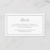 Traditionelle Gray Elegante Hochzeit Begleitkarte (Vorderseite)