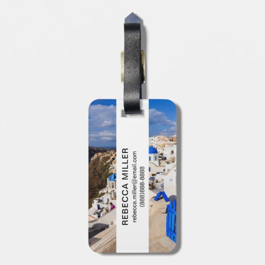 Traditionelle griechische Häuser Gepäckanhänger (Rückseite vertikal)