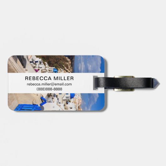 Traditionelle griechische Häuser Gepäckanhänger (Rückseite horizontal)