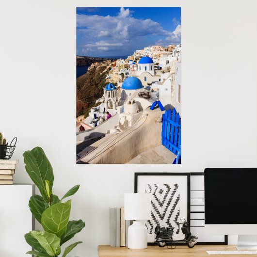 Traditionelle griechische Häuser Poster (Heimbüro)