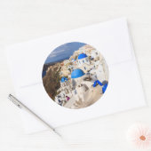 Traditionelle griechische Häuser Runder Aufkleber (Umschlag)