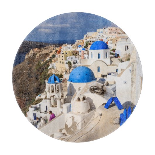 Traditionelle griechische Häuser Schneidebrett (Vorderseite)