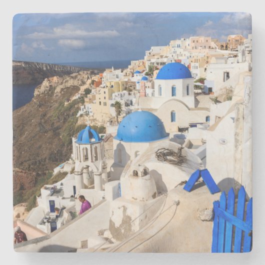 Traditionelle griechische Häuser Steinuntersetzer (Vorderseite)