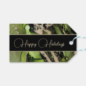 Traditionelle Grün-Schwarz-Feiertage-Geschenketike Geschenkanhänger (Vorderseite (Horizontal))