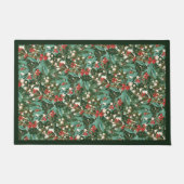 Traditionelle grüne botanische Feiertage Weihnacht Fußmatte (Vorderseite)