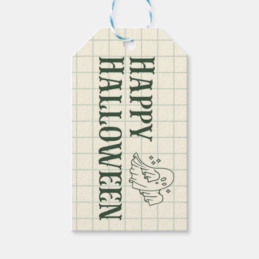 Traditionelle grüne Geister glückliche Halloween-T Geschenkanhänger (Vorderseite)