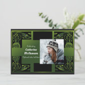 Traditionelle grüne irische Celtic Celebration Einladung (Stehend Vorderseite)