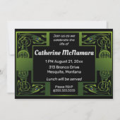 Traditionelle grüne irische Celtic Celebration Einladung (Rückseite)
