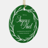 Traditionelle grüne WeihnachtsFoto-Verzierung Keramik Ornament (Rechts)