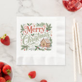 Traditionelle Handlettering-Weihnachtslebkuchen Serviette (Beispiel)