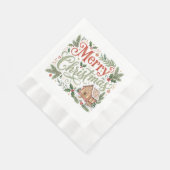 Traditionelle Handlettering-Weihnachtslebkuchen Serviette (Ecke)