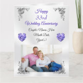 Traditionelle Happy 33. Wedding Anniversary Card Karte (Vorderseite)