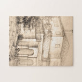 Traditionelle Hausarchitektur Skizze Zeichnend Kun Puzzle (Horizontal)