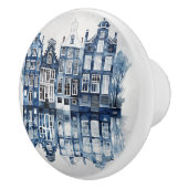 Traditionelle Häuser im Stil von Blau und Weiß Del Keramikknauf (Rechts)