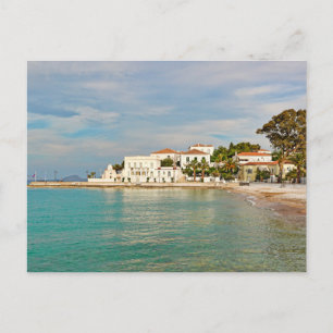 Traditionelle Häuser in der Stadt Spetses, Postkarte
