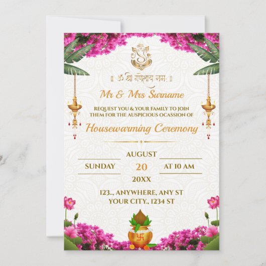 Traditionelle Hauswärmekarte Einladung (Vorderseite)