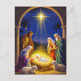 Traditionelle Heilige Familie zur Geburt Jesu Feiertagspostkarte