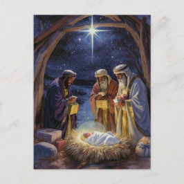 Traditionelle Heiligen Drei Könige Weihnachtsdarst Feiertagspostkarte