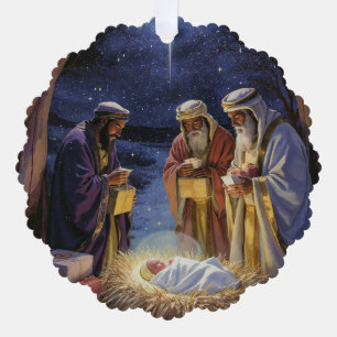 Traditionelle Heiligen Drei Könige Weihnachtsdarst Ornament Karte