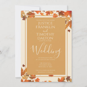 Traditionelle herbstliche elegante Hochzeitseinlad Ankündigung