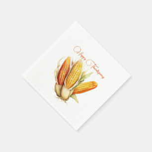 Traditionelle Herbstohren des Mais glücklich Ernte Serviette