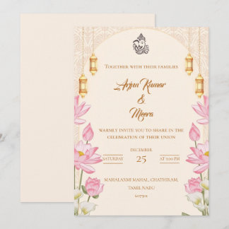 Traditionelle Hindu-Hochzeitseinladungsvorlagen Einladung