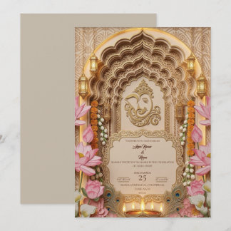 Traditionelle hinduistische Hochzeitseinladungsvor Einladung