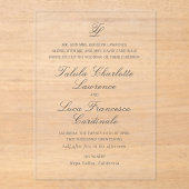 Traditionelle Hochzeit Acryleinladungen (Vorderseite)