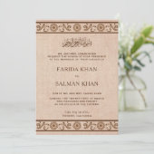 Traditionelle Hochzeit an der Grenze zu Burlap Einladung (Stehend Vorderseite)