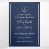 Traditionelle Hochzeit der Navy Dreifach Gefaltete Einladung (Innenseite Mitte)