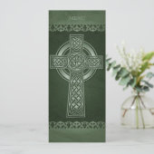 Traditionelle Hochzeit des irischen Keltischen Kre Menükarte (Stehend Vorderseite)