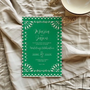 Traditionelle Hochzeit des mexikanischen Grünpapie Einladung